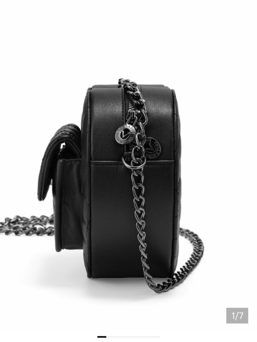 Valentino Orlandi Black Quilted Heart Crossbody - Picture 3 of 6